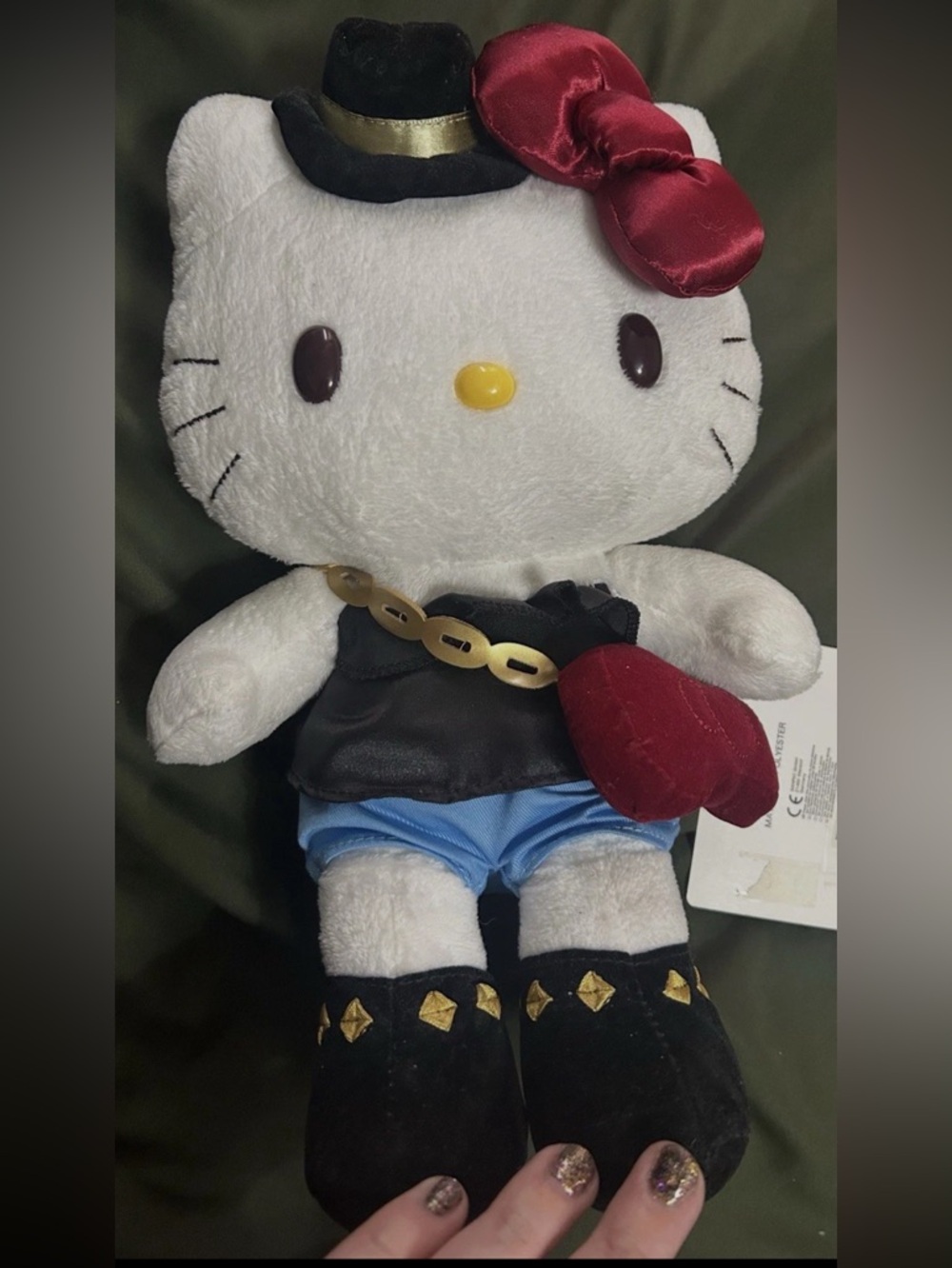 RARE Hello Kitty Fashion Plush (2013) w/ Stickers. Brown Eye Variant -Sanrio